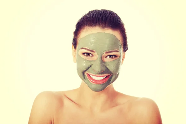 Beautifu toplessl woman with facial mask. — Stock Photo, Image