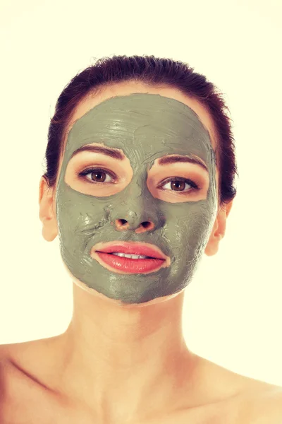 Beautifu toplessl woman with facial mask. — Stock Photo, Image