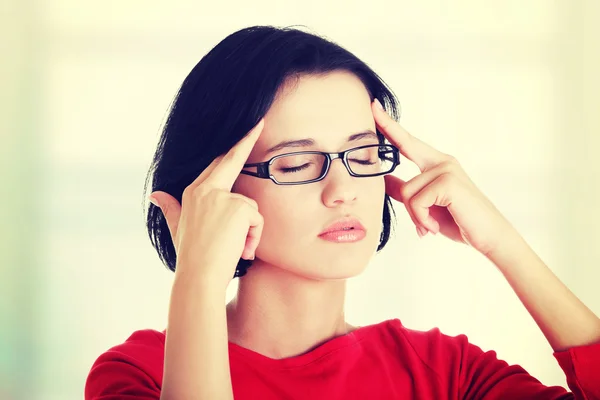 Young woman have headache — Stock Photo, Image