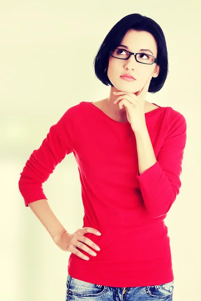 Thoughtful student girl — Stock Photo, Image