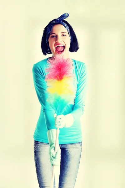 Happy cleaning woman portrait — Stock Photo, Image