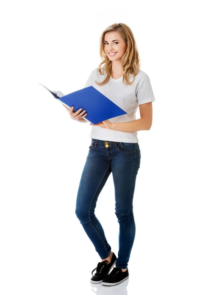 Jovem estudante feliz mulher . — Fotografia de Stock