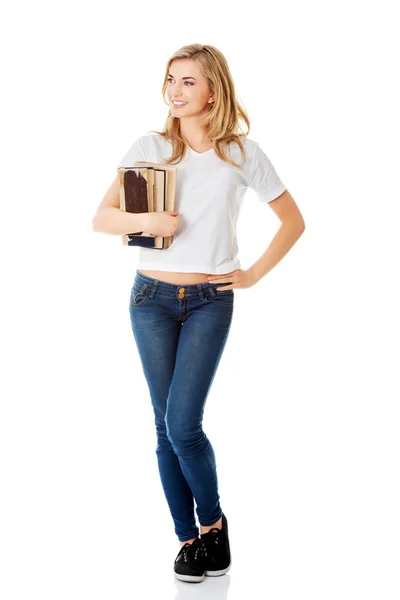 Jovem estudante feliz mulher . — Fotografia de Stock