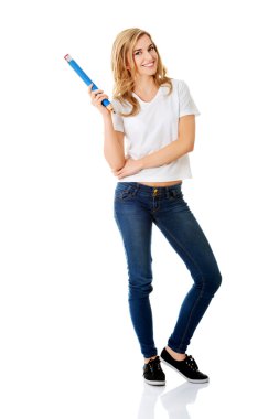 kadın kalemle yazma