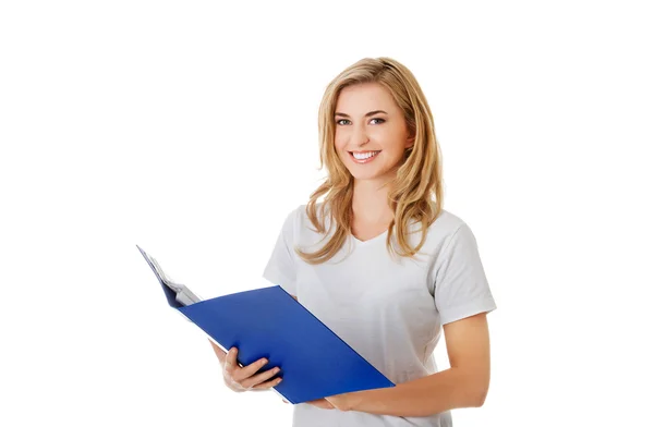 Jovem estudante feliz mulher . — Fotografia de Stock