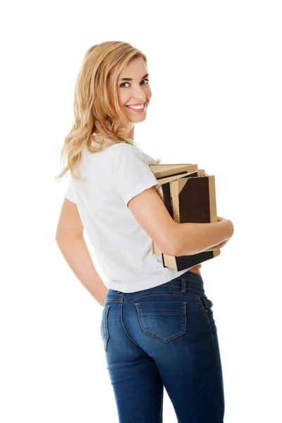 Jovem estudante feliz mulher . — Fotografia de Stock