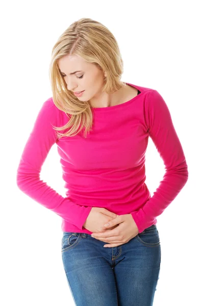 Woman with stomach issues — Stock Photo, Image