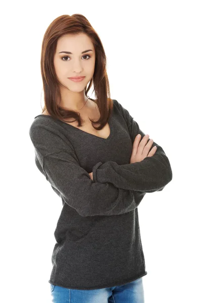 Jovem estudante feliz mulher . — Fotografia de Stock