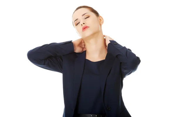 Business woman with back pain — Stock Photo, Image