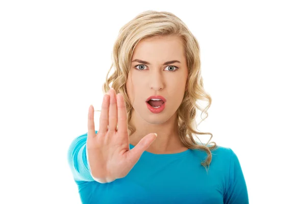 Woman expressing NO — Stock Photo, Image