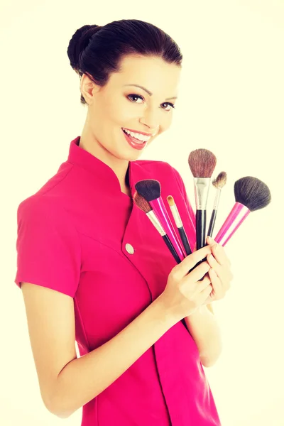 Happy make-up artist — Stock Photo, Image