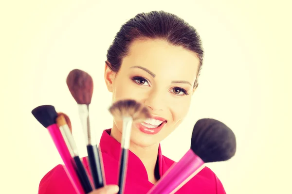 Happy make-up artist — Stock Photo, Image