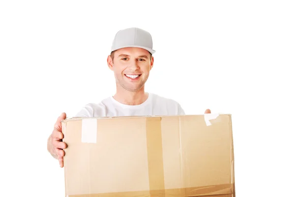 Young attractive courier guy — Stock Photo, Image