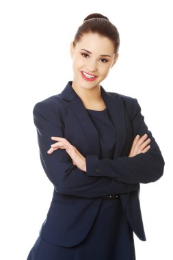 mutlu genç iş kadını portresi