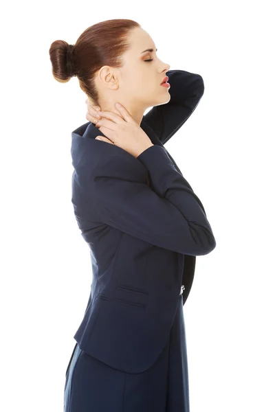 Business woman with back pain — Stock Photo, Image