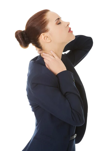 Business woman with back pain — Stock Photo, Image