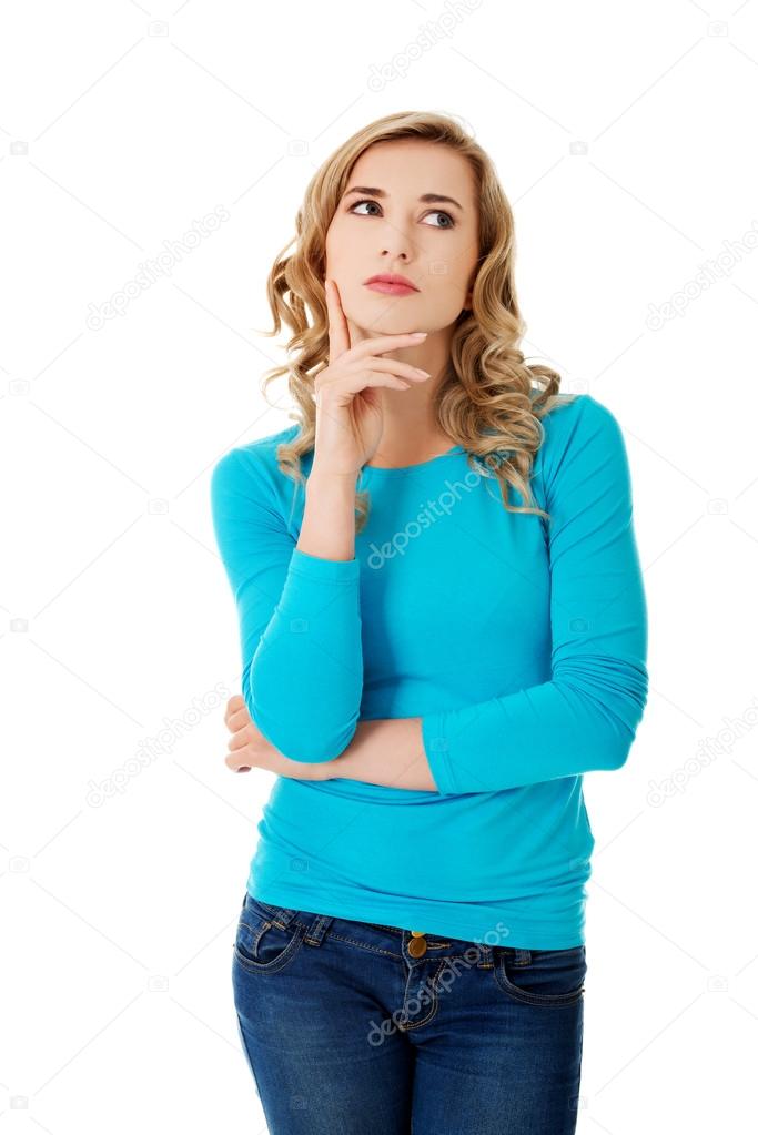 Young woman thinking