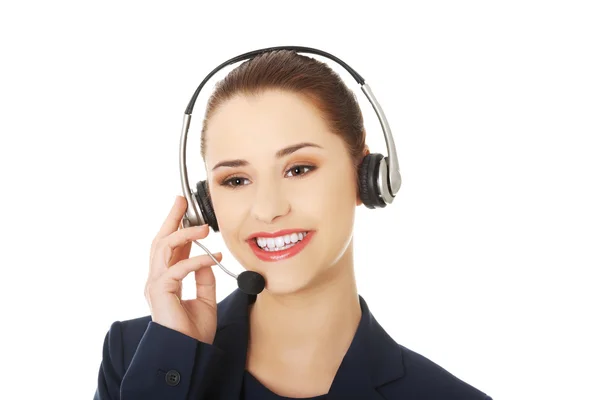 Call Center Vrouw — Stockfoto