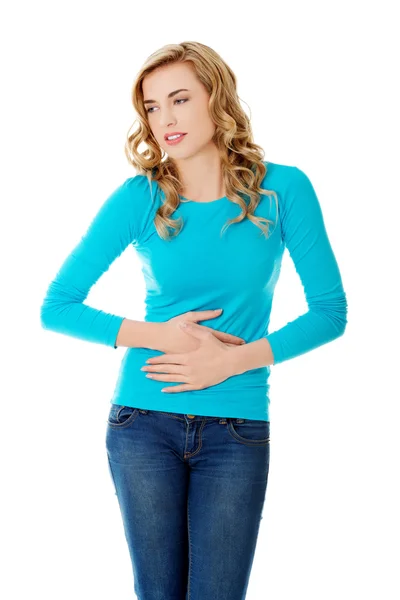 Woman with stomach issues — Stock Photo, Image