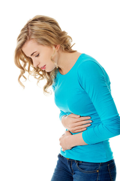 Woman with stomach issues