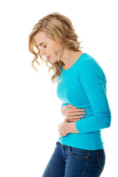 Woman with stomach issues