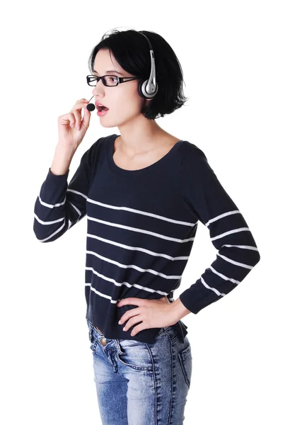 Call center woman — Stock Photo, Image