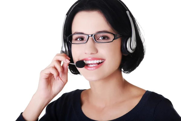 Callcenter-Frau — Stockfoto