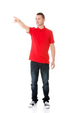 Heyecanlı adam işaret