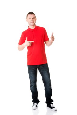 Heyecanlı adam işaret