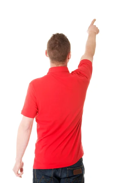 Excited man pointing — Stock Photo, Image