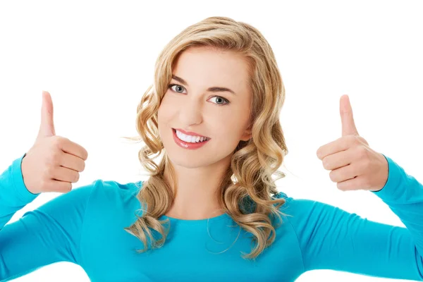 Woman gesturing ok sign — Stock Photo, Image