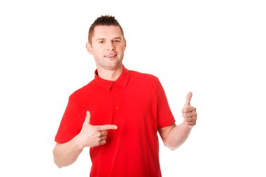 Heyecanlı adam işaret