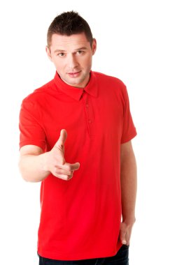 Ciddi adam sizi işaret