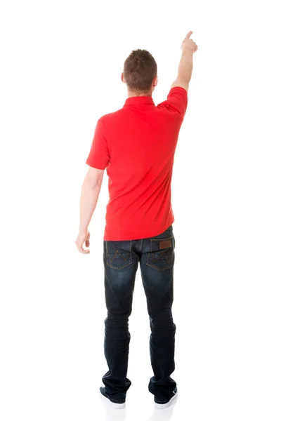 Excited man pointing — Stock Photo, Image