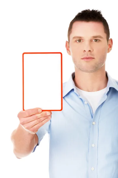 Man showing placard — Stock Photo, Image