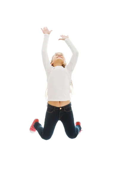 Girl jumping with joy — Stock Photo, Image