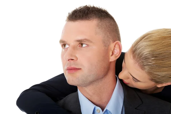 Businesspeople embracing each other — Stock Photo, Image