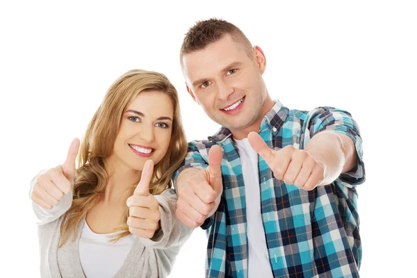 Couple showing thumbs up — Stock Photo, Image