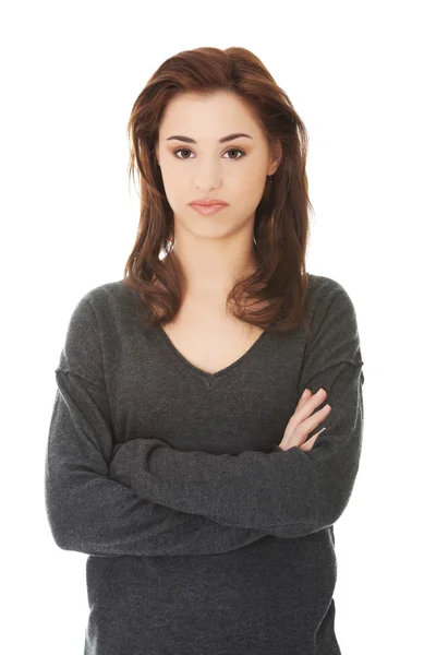 Woman with folded arms — Stock Photo, Image