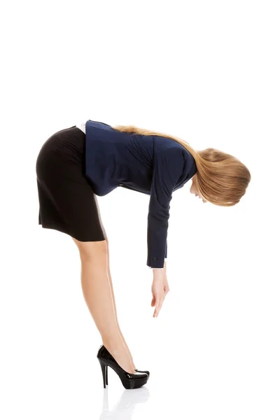 Business woman bend down — Stock Photo, Image