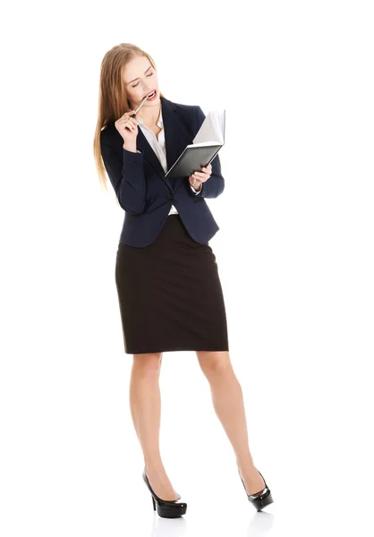 Businesswoman wondering about project — Stock Photo, Image