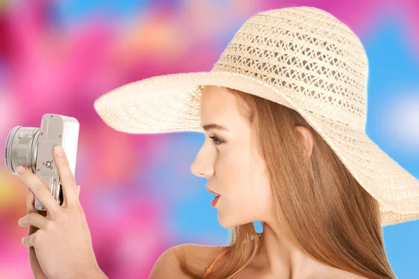 Woman making photos — Stock Photo, Image