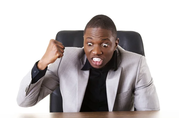 Angry african businessman — Stock Photo, Image