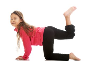 cimnastik egzersiz yaparak kız