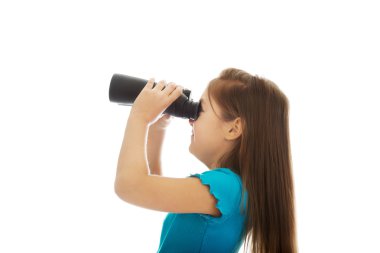 Dürbün ile mutlu kız