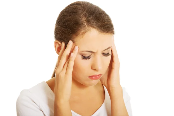 Woman with a headache — Stock Photo, Image