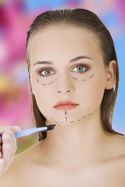 Mujer antes de una cirugía estética —  Fotos de Stock