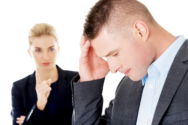 Businesswoman reprimend her partner — Stock Photo, Image