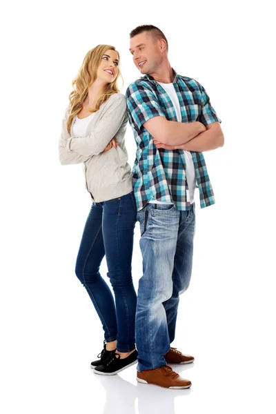 Happy couple folded arms — Stock Photo, Image