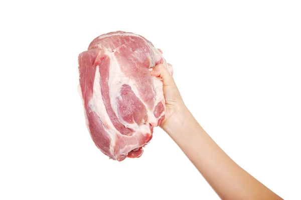 Kadın el sığır eti holding — Stok fotoğraf
